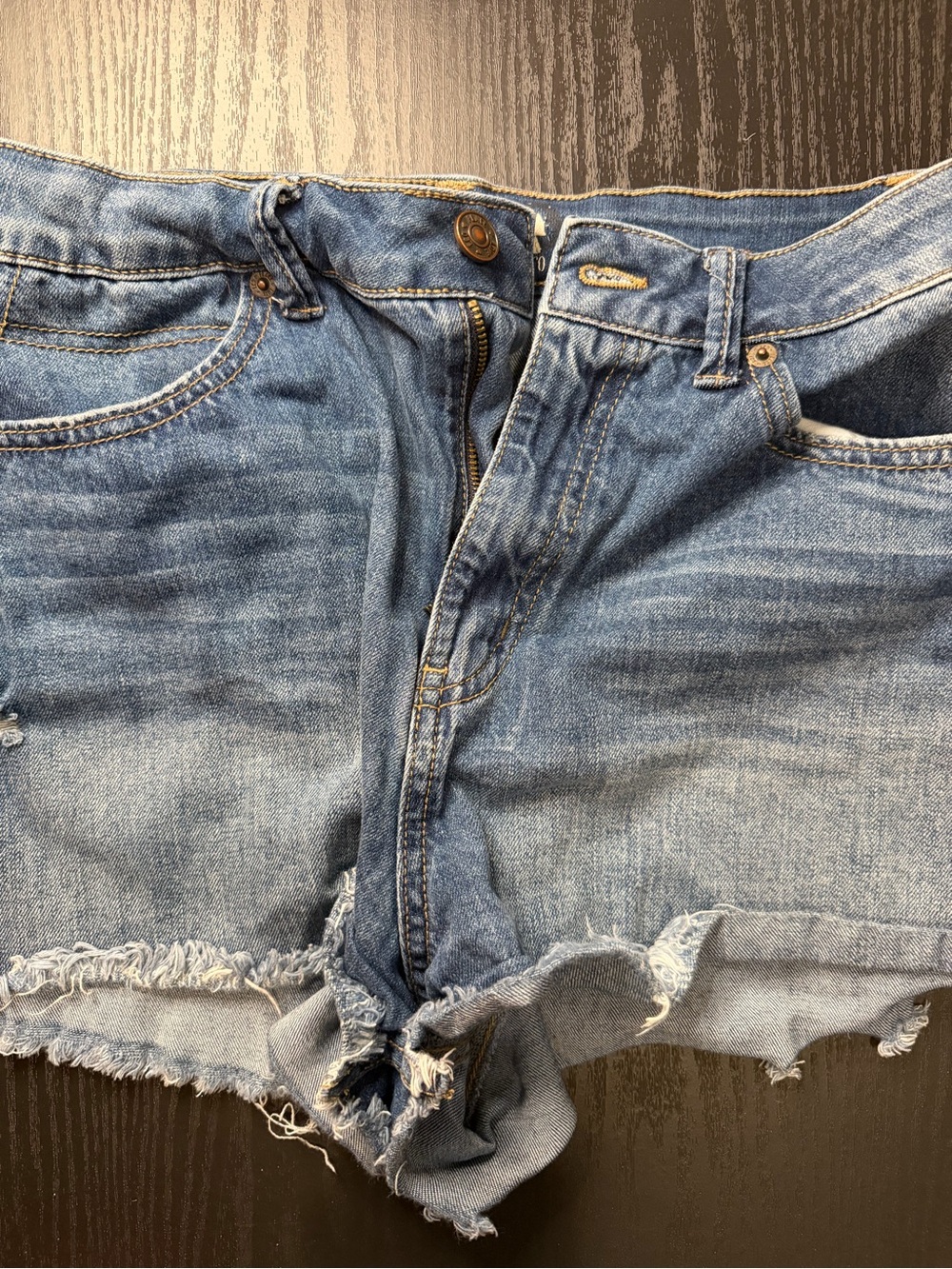 Others Follow Distressed Light Blue Denim Cutoff Shorts